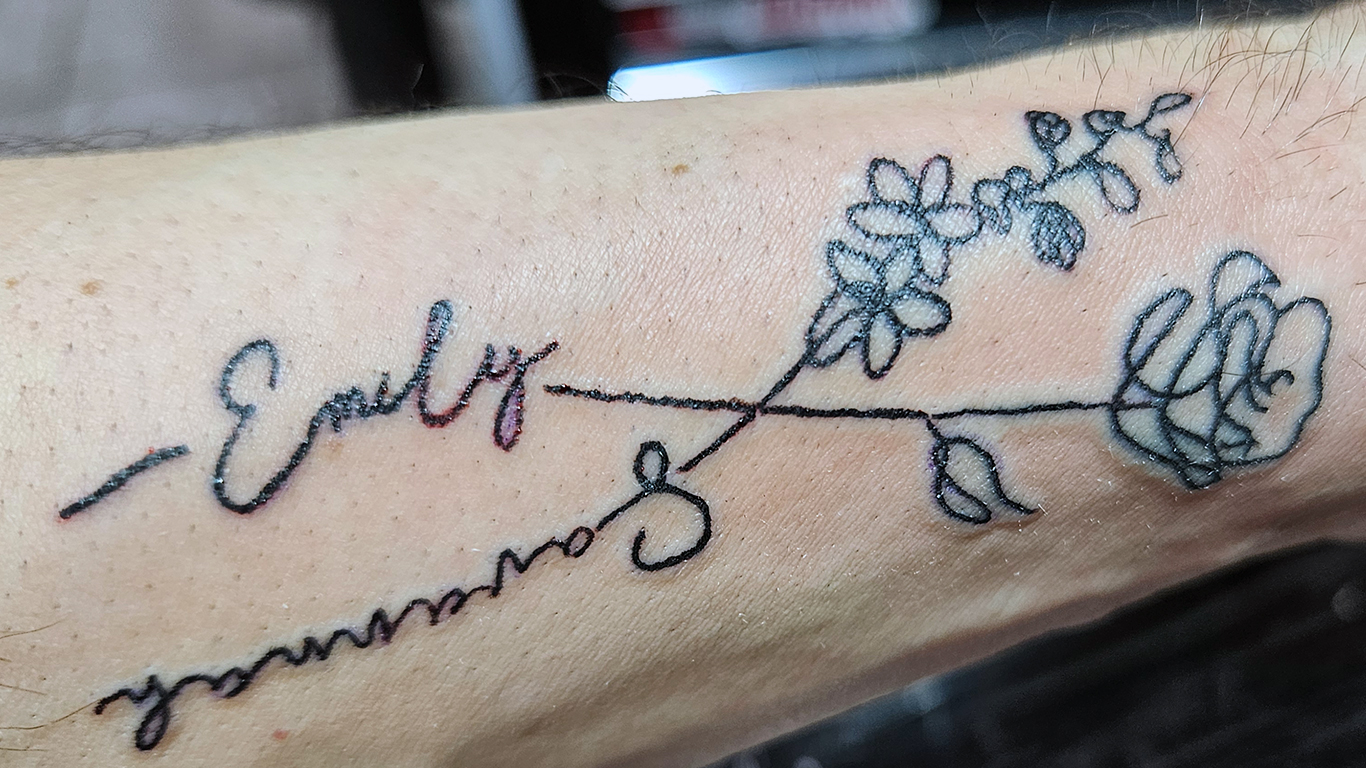 Rose Tattoo with Names. Timm Nowakowski Tattoos