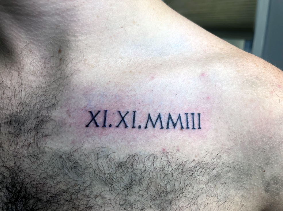 Almont Ink Tattoos - Roman Numerals - Ruth Main
