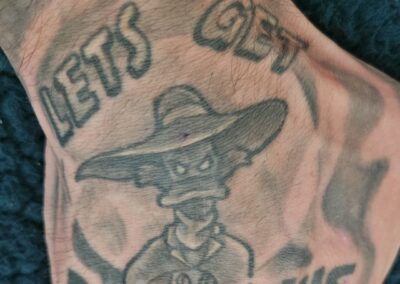 Dark wing duck hand tattoo by Timm on DJ's Hand